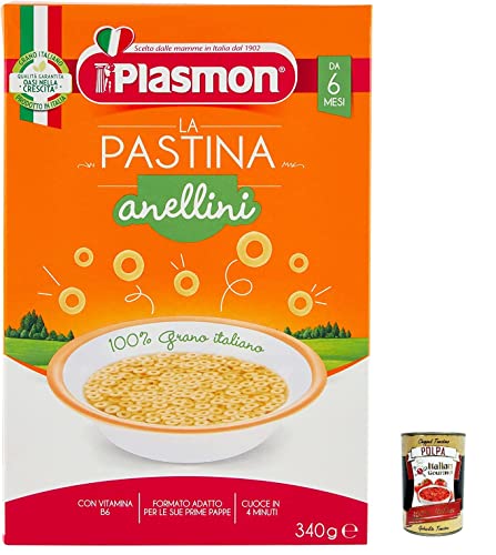 12x Plasmon Anellini Pastina Infanzia Svezzamento Dai 6 Mesi 340 Grammi + Italian Gourmet polpa 400g von Italian Gourmet E.R.