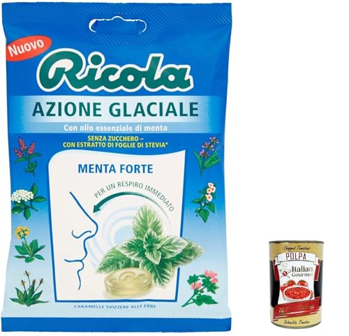 12x Ricola Azione Glaciale Menta forte bonbon Menthol erfrischend ohne zucker 70g + Italian Gourmet polpa 400g von Italian Gourmet E.R.