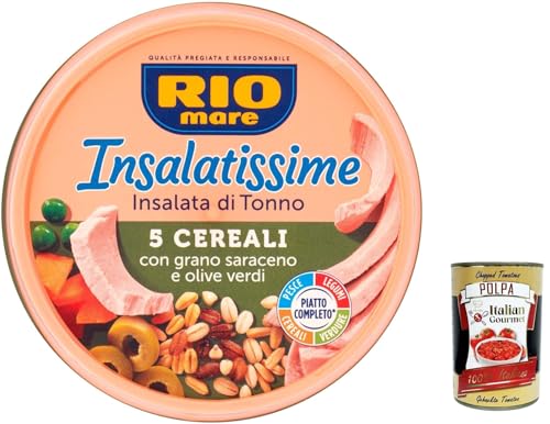 12x Rio mare Insalatissime tonno e e 5 cereali Salad Thunfisch mit 5 Getreide 220g + Italian gourmet polpa 400g von Italian Gourmet E.R.