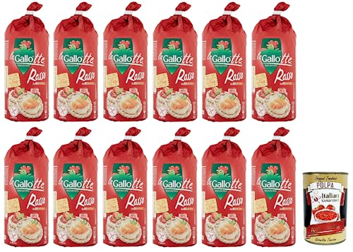 12x Riso Gallo Gallotte Le Rosse,Vollkornkuchen aus Rotem Reis ,Packung mit 100g + Italian Gourmet Polpa di Pomodoro 400g Dose von Italian Gourmet E.R.