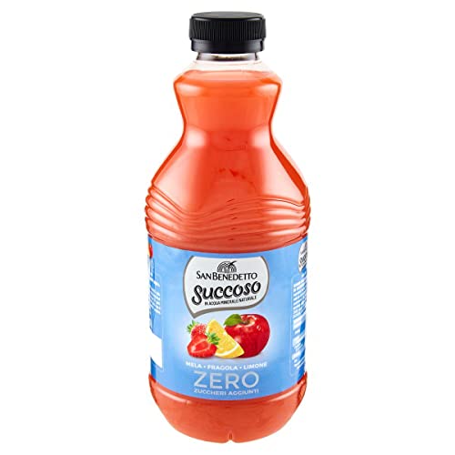 12x San Benedetto Succoso zero Mela arancia e fragola PET Apfel, Orange und Erdbeere ohne zucker 90cl Fruchtsaft saft von Italian Gourmet E.R.