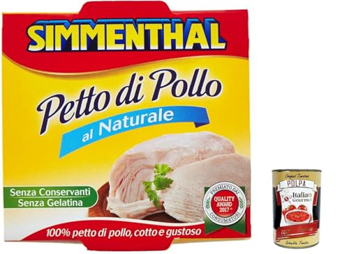 12x Simmenthal, pollo al naturale, Natürliche Hähnchenbrust in dosen, 133g + Italian Gourmet polpa 400g von Italian Gourmet E.R.