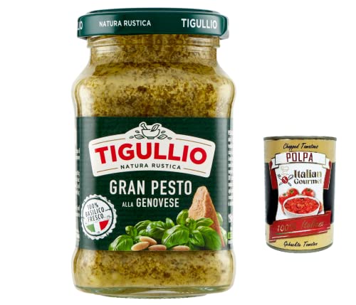 12x Star Tigullio GranPesto Pesto alla Genovese mit Basilikum 190 g Sauce Soße + Italian gourmet polpa 400g von Italian Gourmet E.R.