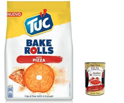 12x Tuc Bake Rolls, dünne und knusprige Brotchips mit Pizzageschmack 150 g + Italian gourmet polpa 400g von Italian Gourmet E.R.