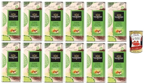 12x Vanini Nuova Bagua Dark Chocolate 62% mit gehackten Haselnüssen, Karamell und Salz 100gr+ Italian gourmet polpa 400g von Italian Gourmet E.R.