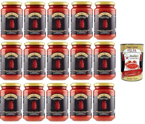 15x La Russolillo Kirschtomate Piennolo del Vesuvio DOP im 360g-Glas+ Italian Gourmet polpa 400g von Italian Gourmet E.R.