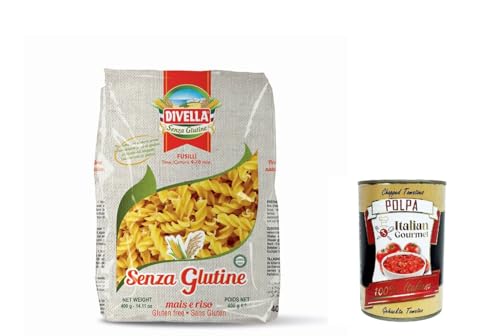 20x Divella Fusilli Mais e Riso senza glutine, Glutin free, glutenfrei Pasta Noodles mit mit Mais und Reis 400g + Italian Gourmet polpa 400g von Italian Gourmet E.R.