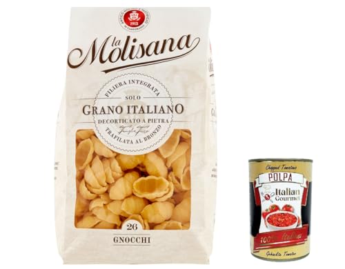 20x La Molisana Gnocchi N. 26 Pasta Lenta Lavorazione Teigwaren aus Hartweizengrieß Bronze-Zeichnung 500g + Italian Gourmet Polpa 400g von Italian Gourmet E.R.