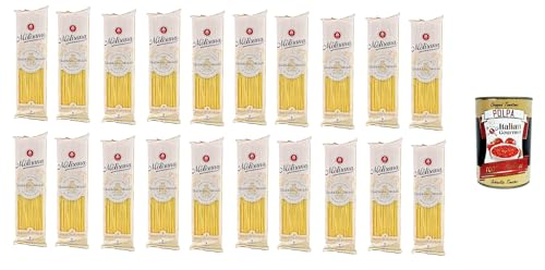 20x La Molisana Spaghetto Quadrato N. 1 Pasta Lenta Lavorazione Teigwaren aus Hartweizengrieß Bronze-Zeichnung 500g + Italian Gourmet Polpa 400g von Italian Gourmet E.R.