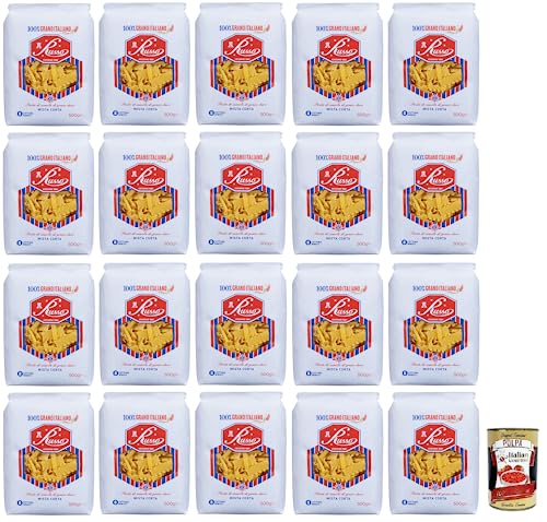 20x Russo Mista Corta N°51 Hartweizengrieß Pasta,100% Italienischer Weizen,500g-Packung + Italian Gourmet Polpa di Pomodoro 400g Dose von Italian Gourmet E.R.