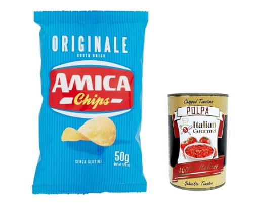 24x Amica Chips Classica Originale Patatine Kartoffelchips gesalzen 50g Kartoffel +Italian Gourmet polpa 400g von Italian Gourmet E.R.