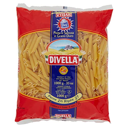 24x Divella Penne Ziti Rigate N. 27 Hartweizengrieß Pasta Italienische Nudeln 500g Packung + Italian Gourmet Polpa di Pomodoro 400g Dose von Italian Gourmet E.R.