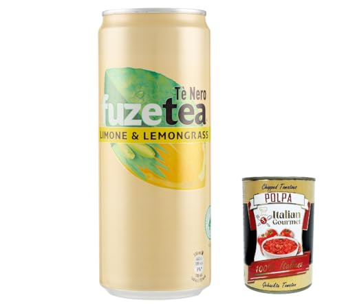 24x FUZE TEA, Schwarzer Tee, Zitrone mit einer Notiz von Lemongrass sleek can 33cl, lemon ice tea + Italian Gourmet polpa 400g von Italian Gourmet E.R.