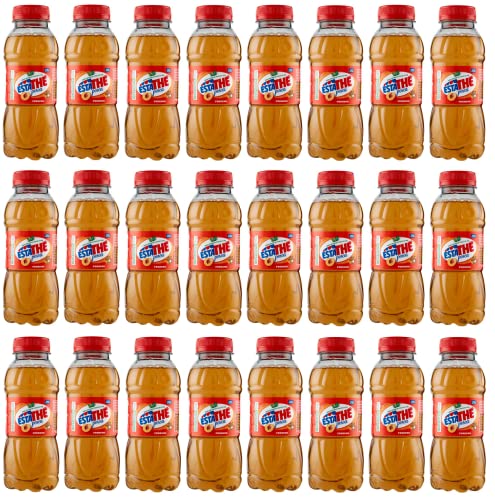 24x Ferrero ESTATHE Eistee Pfirsich The' Pesca Einweg-PET-Flasche 330ml Tea The Erfrischungsgetränk von Italian Gourmet E.R.