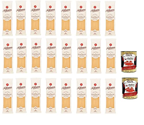 24x La Molisana Linguine N.6 Pasta Lenta Lavorazione Teigwaren aus Hartweizengrieß Bronze-Zeichnung 500g + 2x Italian Gourmet Polpa von Italian Gourmet E.R.