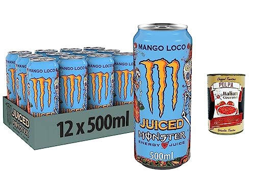 24x Monster Energy Mango Loco - koffeinhaltiger Energy Drink mit tropischem Fruchtgeschmack aus Mango, Guave und Ananas 500ml + Italian Gourmet polpa 400g von Italian Gourmet E.R.