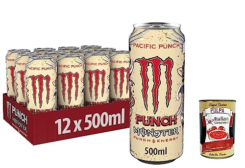 24x Monster Energy Pacific Punsch - koffeinhaltiger Energy Drink mit erfrischendem Punsch-Geschmack aus Himbeere, Guave und Kirsche 500ml + Italian Gourmet polpa 400g von Italian Gourmet E.R.