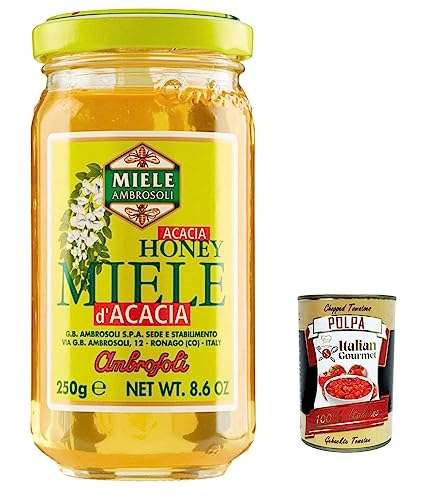 3x Ambrosoli miele d'acacia, Acacia Honig Brotaufstrich Creme 250g + Italian Gourmet polpa 400g von Italian Gourmet E.R.