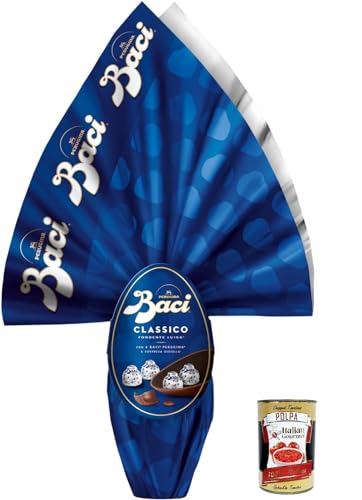 3x BACI PERUGINA Klassisches Osterei aus extra dunkler Schokolade, mit Überraschung und 4 Pralinen 265 g+ Italian Gourmet polpa 400g von Italian Gourmet E.R.