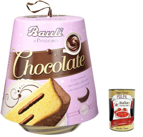 3x Bauli Pandoro Chocolate mit Schokoladencreme verziert mit gesüßtem Kakao 750g + Italian gourmet polpa 400g von Italian Gourmet E.R.