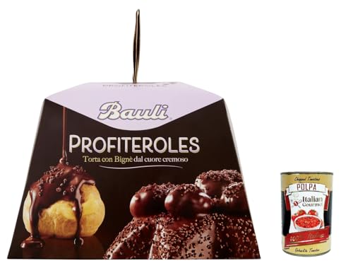 3x Bauli Pandoro Profiteroles mit Schokolade, italienischer Hefekuchen für Weihnachten, Weihnachtskuchen, Gebäck, 820g + Italian Gourmet polpa 400g von Italian Gourmet E.R.