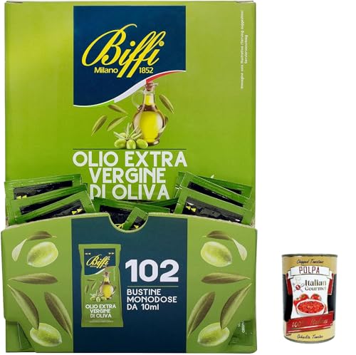 3x Biffi Extra Virgin Olivenöl Olive Olive 102 10 ml Single -Potion -Beutel + Italian Gourmet polpa 400g von Italian Gourmet E.R.