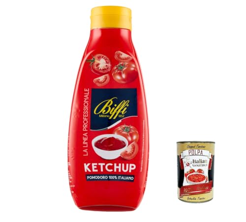 3x Biffi Tomato Ketchup mit 100% italienischen Tomaten, 950g Tomato Ketchup (fruchtig, tomatiger Geschmack) + Italian gourmet polpa 400g von Italian Gourmet E.R.