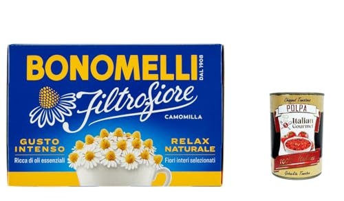 3x Bonomelli Filtrofiore Camomilla 14 filtri , Kamille 14 beutel 28 g + Italian Gourmet polpa 400g von Italian Gourmet E.R.