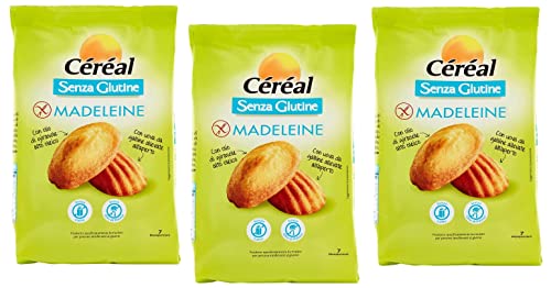 3x Céréal Madeleine Senza Glutine Süßer Snack Glutenfrei 200g Beutel OHNE Palmöl Ohne Milch von Italian Gourmet E.R.