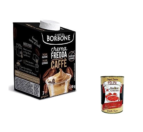 Borbone Crema fredda Caffè Borbone Kaffee Kaltcreme coffee drink Creme auf Milchbasis mit Kaffee 3x550ml + Italian Gourmet Polpa 400g von Italian Gourmet E.R.