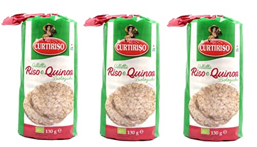 3x Curtiriso Riso e Quinoa Knusprige Bio-Reiskuchen 130g Reis und Quinoa Reiswaffeln von Italian Gourmet E.R.