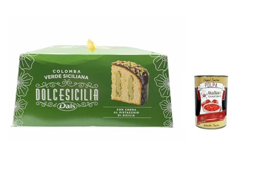 3x Dais Colomba pasquale Verde Siciliana farcita e ricoperta al Pistacchio Sizilianisches Grün gefüllt und mit Pistazien überzogen, 800 g+ Italian Gourmet polpa 400g von Italian Gourmet E.R.