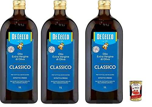 3x De Cecco Classico Natives Olivenöl Extra Olio Extra Vergine 1 Lt nativ + 1x Italian Gourmet Polpa von Italian Gourmet E.R.