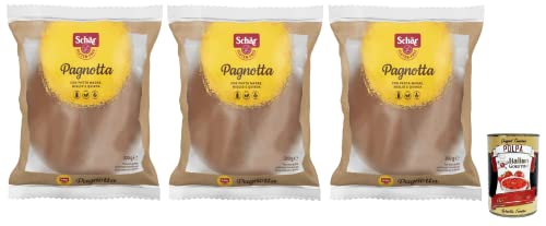 3x Dr. Schär Gluten Free Pagnotta Laib Weich und duftend, mit Sauerteig, Hirse und Quinoa,Glutenfreies Brot,300g + Italian Gourmet Polpa di Pomodoro 400g Dose von Italian Gourmet E.R.