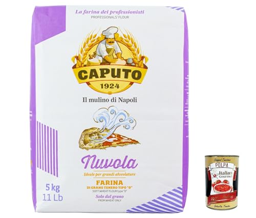 3x Farina Molino Caputo Nuvola Pizza Napoli Pizzamehl für leichten teig 5kg 100% natürliche + Italian Gourmet polpa 400g von Italian Gourmet E.R.