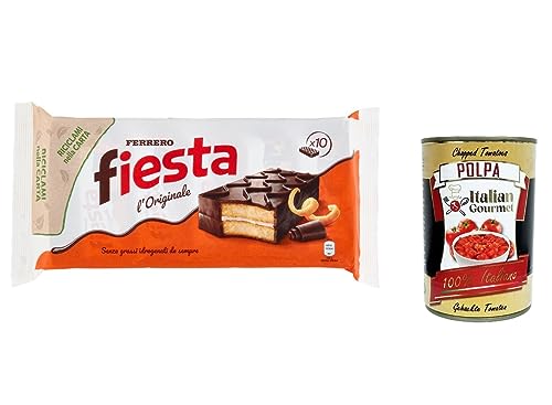 3x Ferrero Fiesta kekse Kuchen riegel schokolade Kakao und Orangengeschmack, 360g + Italian Gourmet Polpa 400g von Italian Gourmet E.R.