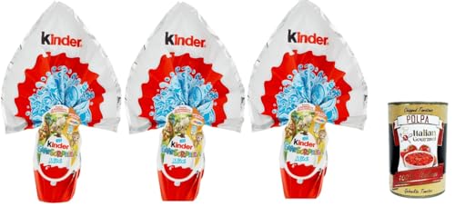 3x Ferrero Kinder Gransorpresa, Uovo dI Pasqua a. cioccolato al latte, Milchschokolade, Osterei 41g + Italian Gourmet polpa 400g von Italian Gourmet E.R.