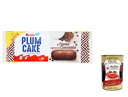 3x Ferrero Kinder Kakao Plumcake kuchen zubereitet mit cremigem griechischem Joghurt und weichem Snackkuchen (6 x 32 g) + Italian Gourmet polpa 400g von Italian Gourmet E.R.