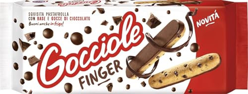 3x GOCCIOLE FINGER, Kekse mit Schokolade bedeckt, Feiner Mürbeteig mit vielen Schokoladenstückchen 120g+ Italian Gourmet polpa 400g von Pavesi