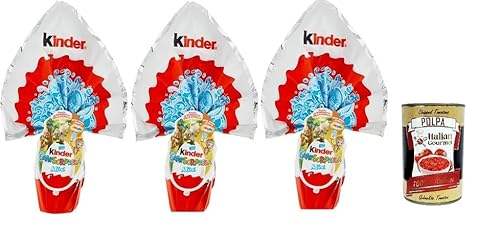 3x Kinder Gransorpresa, Uovo dI Pasqua a. cioccolato al latte, Milchschokolade, Osterei 41g + Italian Gourmet polpa 400g von Italian Gourmet E.R.