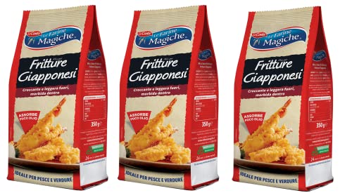 3x Lo Conte Le Farine Magiche Mix per Tempura Fritture Giapponesi Mischung für Japanisches Tempura Typ "1" Weichweizenmehl ideal für Gemüse und Fisch 350g von Italian Gourmet E.R.