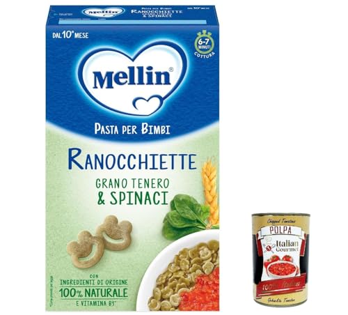 3x Mellin Ranocchiette di Grano Tenero con Spinaci e Pasta di Semola di Grano Tenero e Vitamina B1, 280g + Italian gourmet polpa 400g von Italian Gourmet E.R.