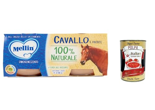 3x Mellin con Carne di Cavallo, pferd 2x 80g + Italian gourmet polpa 400g von Italian Gourmet E.R.