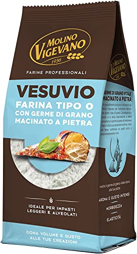 3x Molino Vigevano Farina Typ "0" Mehl, Vesuvio für hohe, weiche neapolitanische Pizza. Packung mit 500 g von Italian Gourmet E.R.