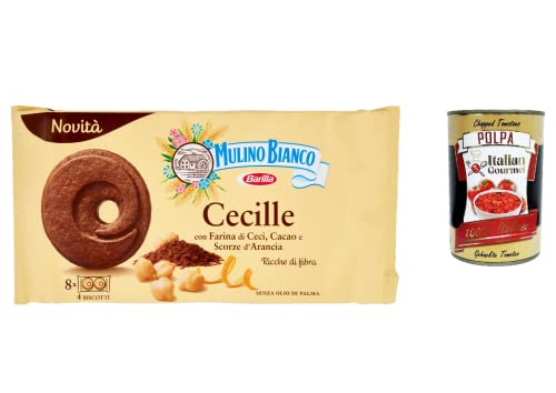 3x Mulino Bianco Cecille Kekse mit Kichererbsenmehl, Kakao und Orangenschale, 220 g + Italian gourmet polpa 400g von Italian Gourmet E.R.