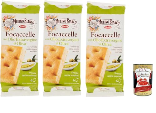 3x Mulino Bianco Focaccelle mit Olivenöl, 198g+ Italian gourmet polpa 400g von Italian Gourmet E.R.