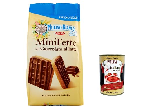 3x Mulino Bianco Mini Fette al latte Zwieback mit Milchschokolade, für ein geschmackvolles Frühstück - 110 g von Italian Gourmet E.R.