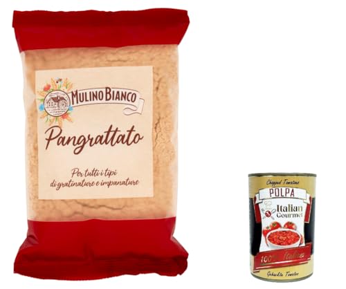 3x Mulino Bianco PanGrattato Breadcrumbs, Paniermehl Weiß Brotknuspriges Brot zu machen 400g + Italian Gourmet polpa 400g von Italian Gourmet E.R.