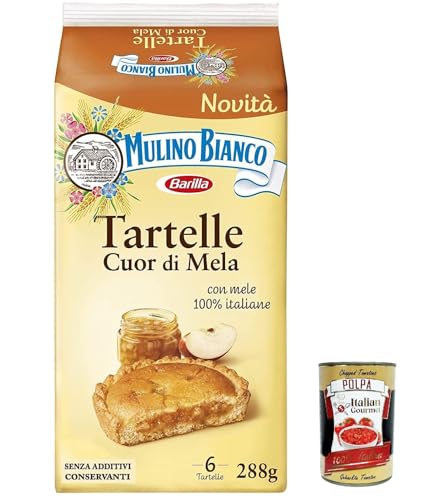 3x Mulino Bianco Tartelle Cuor di Mela, Törtchen mit 100% italienischen Äpfeln, Biskuit und Mürbeteig, ohne Palmöl und ohne Konservierungsstoffe, 288g + Italian Gourmet polpa 400g von Italian Gourmet E.R.