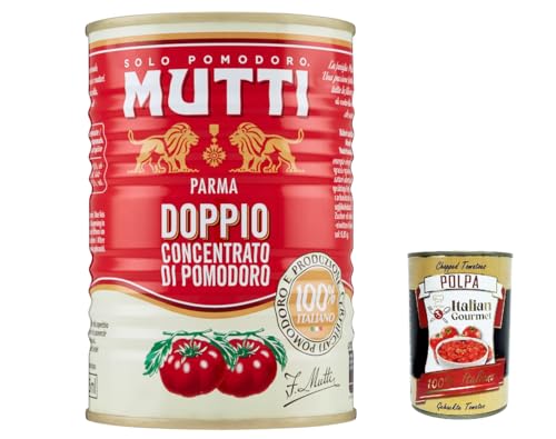 3x Mutti Doppio Concentrato di Pomodoro, Doppeltes Tomatenkonzentrat,100% Italienische Tomate, 440g + Italian Gourmet Polpa di Pomodoro 400g Dose von Italian Gourmet E.R.